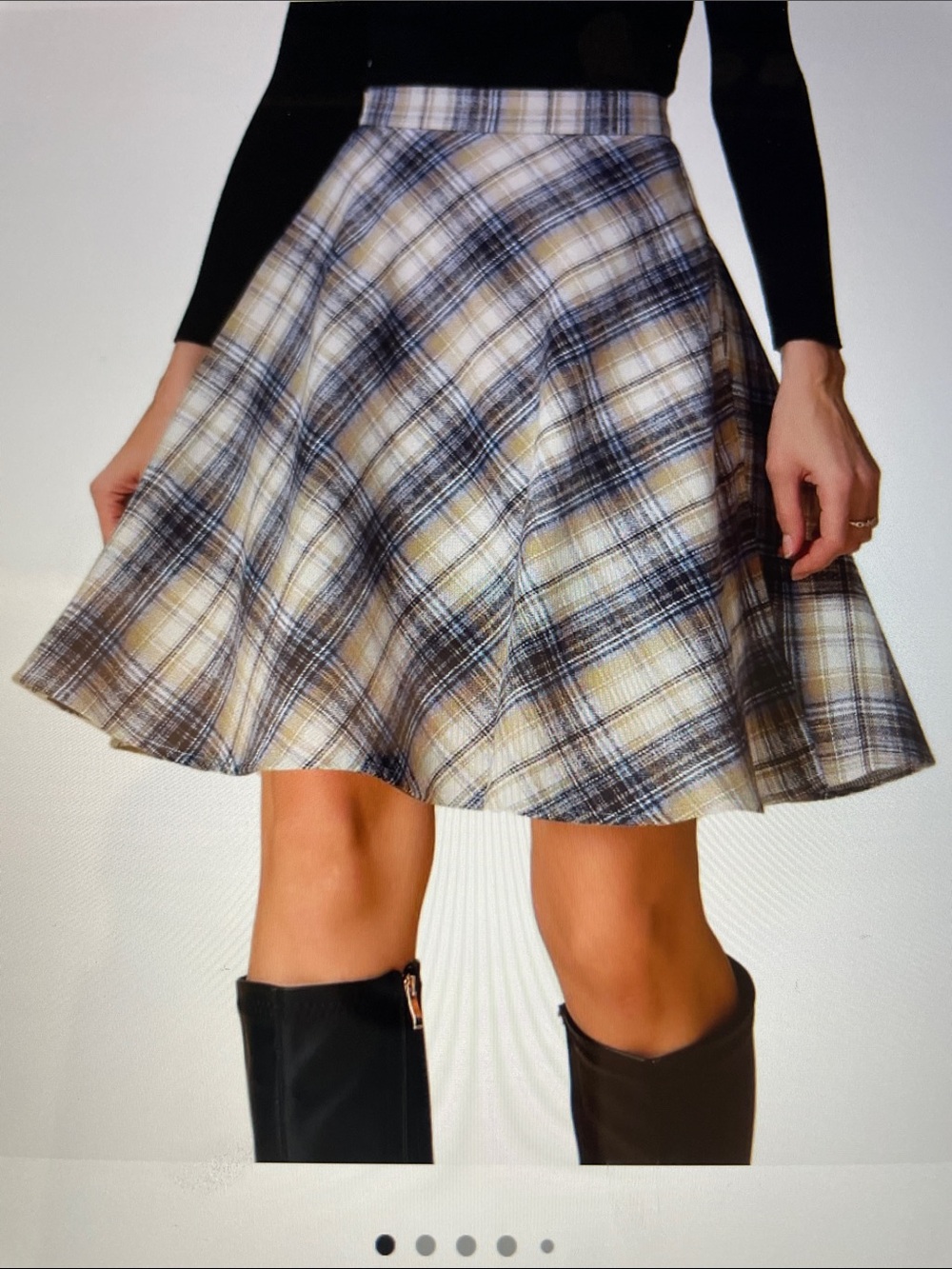 Allegra K Womens Plaid Vintage Tartan Elastic Waist Short A-Line Skirt
